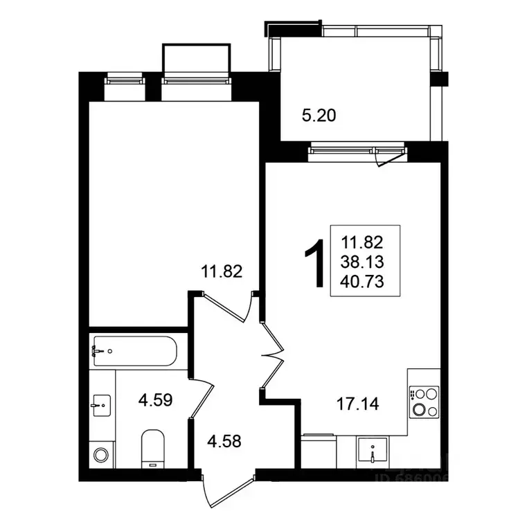1-к кв. Московская область, Химки ул. Озерная, 17 (40.8 м) - Фото 1