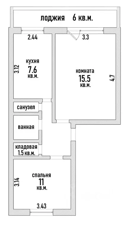 2-к кв. Томская область, Томск Иркутский проезд, 11 (44.0 м) - Фото 1