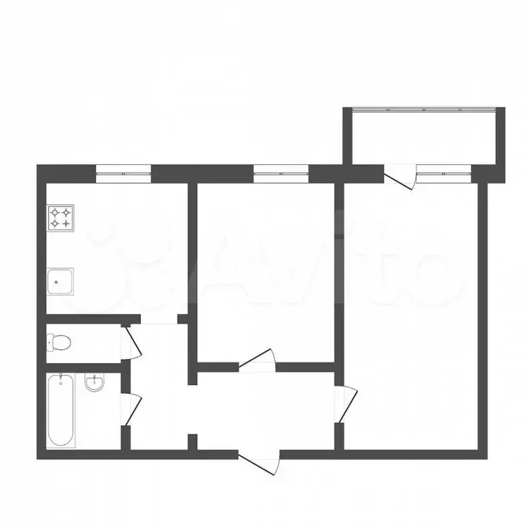 2-к. квартира, 50,6 м, 8/9 эт. - Фото 0