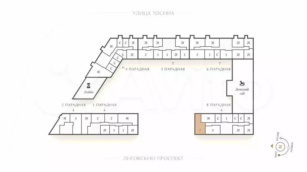 2-к. квартира, 82 м, 7/14 эт. - Фото 1