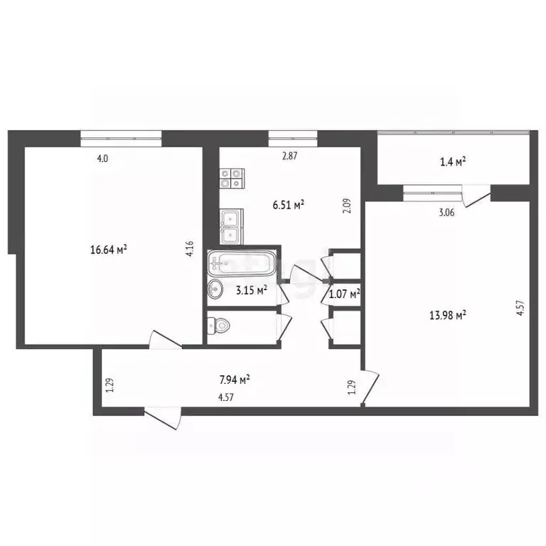 2-к кв. Мордовия, Саранск ул. Пушкина, 78 (50.7 м) - Фото 2