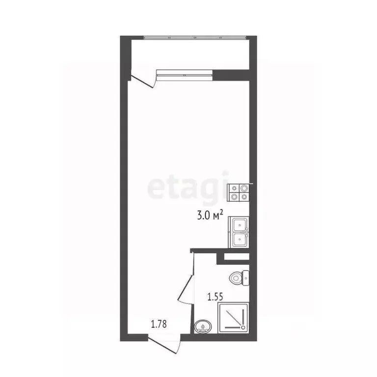 Студия Москва Бартеневская ул., 18к2 (22.4 м) - Фото 1