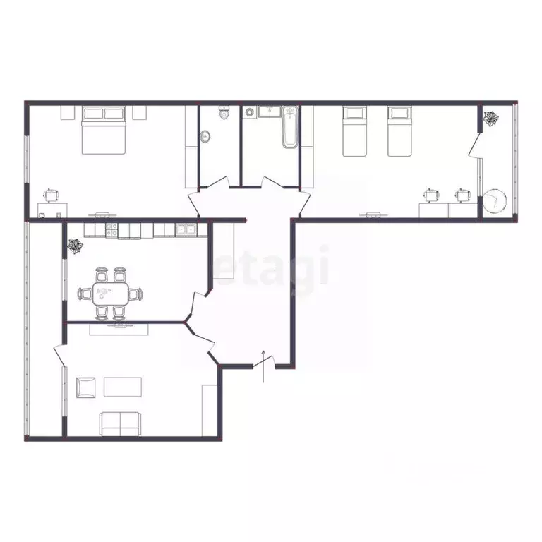 3-к кв. Свердловская область, Екатеринбург ул. Пехотинцев, 21А (84.0 ... - Фото 2