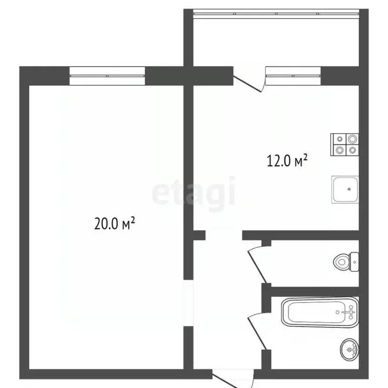 1-к кв. Брянская область, Брянск Фосфоритная ул., 37 (40.6 м) - Фото 2