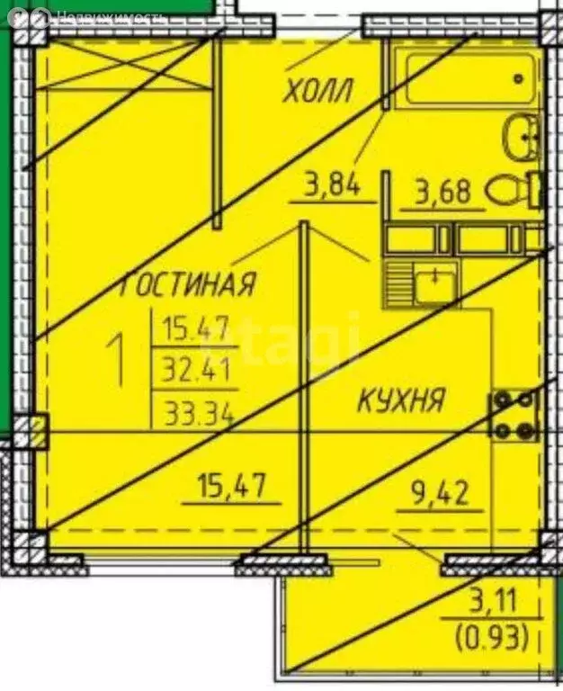 1-комнатная квартира: Пенза, улица Генерала Глазунова, 11 (33 м) - Фото 0