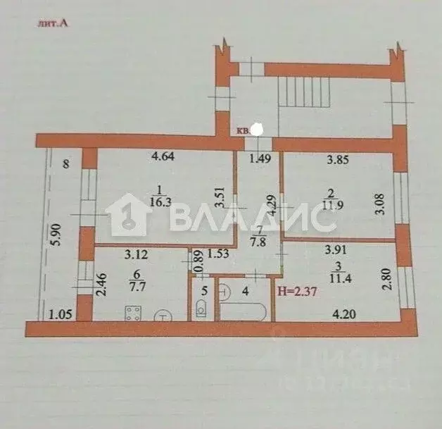 3-к кв. Краснодарский край, Ейск Керченский пер., 2 (59.2 м) - Фото 2