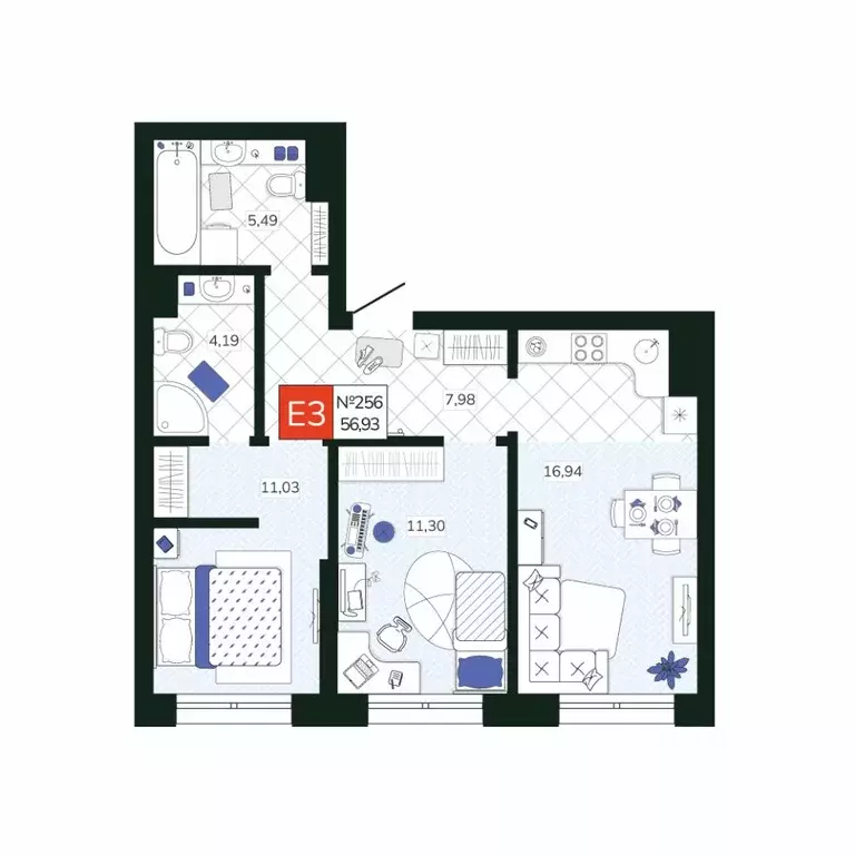 2-к кв. Тульская область, Тула Мясново мкр, Желания жилой комплекс ... - Фото 1