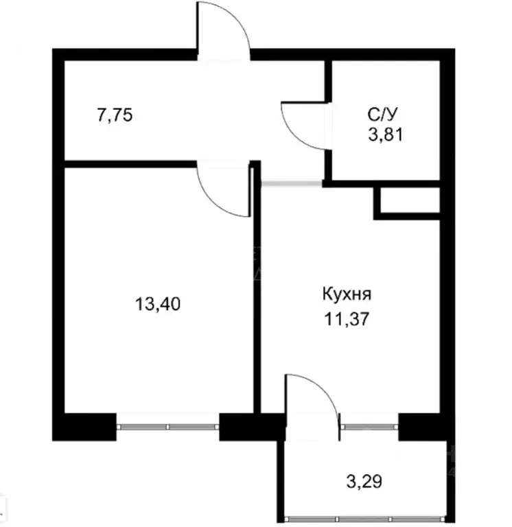 1-к кв. Тюменская область, Тюмень ул. Тальниковая, 1 (37.0 м) - Фото 1