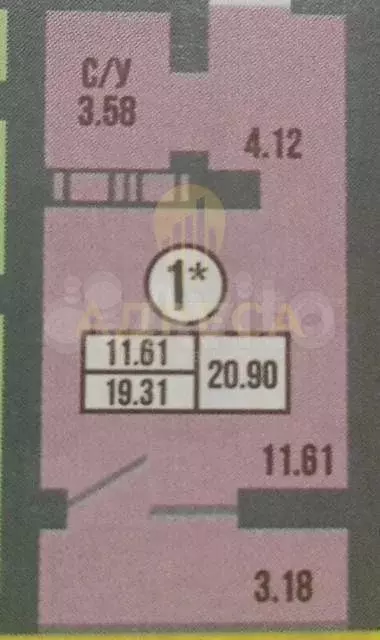 Квартира-студия, 21 м, 10/17 эт. - Фото 0