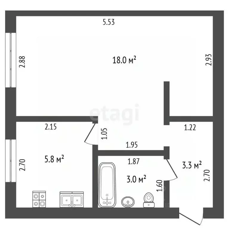 1-к кв. Башкортостан, Стерлитамак ул. Карла Маркса, 102 (30.1 м) - Фото 1