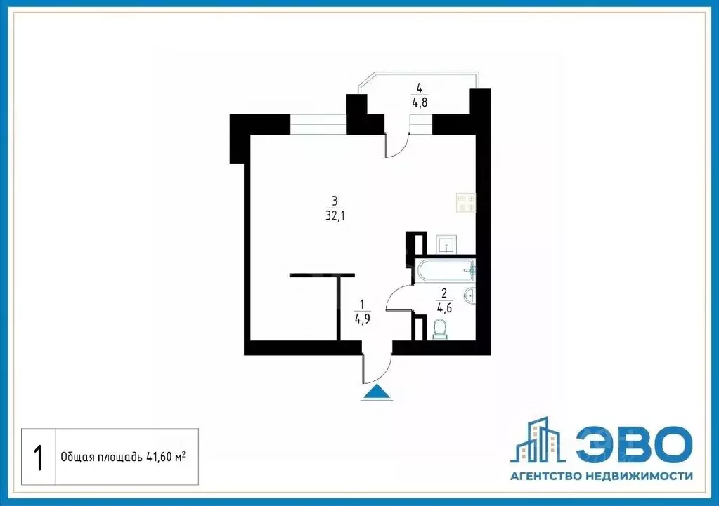 1-к кв. Санкт-Петербург ул. Бадаева, 6к1 (41.6 м) - Фото 2