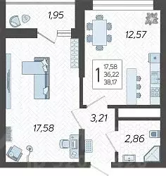 1-к кв. Краснодарский край, Сочи Бытха мкр, ул. Ясногорская, 16/2к13 ... - Фото 1