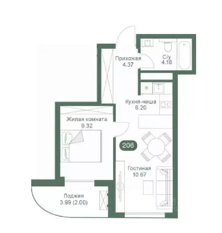 1-к кв. Крым, Алушта ул. Сергеева-Ценского, 3 (36.36 м) - Фото 2
