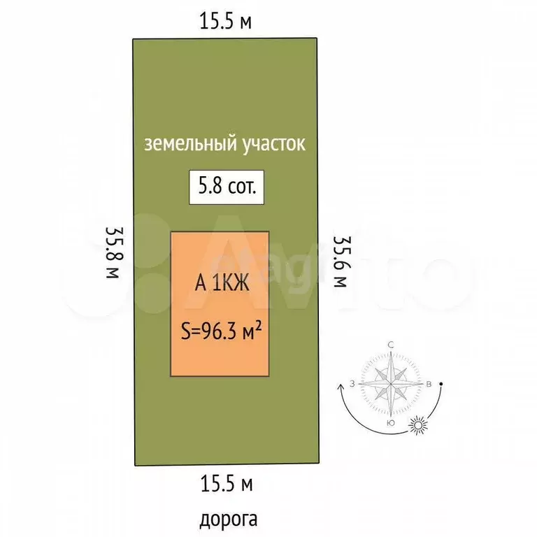 Дом 96,3 м на участке 5,8 сот. - Фото 1