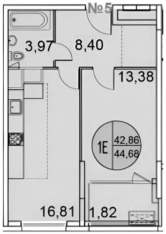 1-к кв. Москва ул. Верхние Поля, 32к1 (43.0 м) - Фото 2