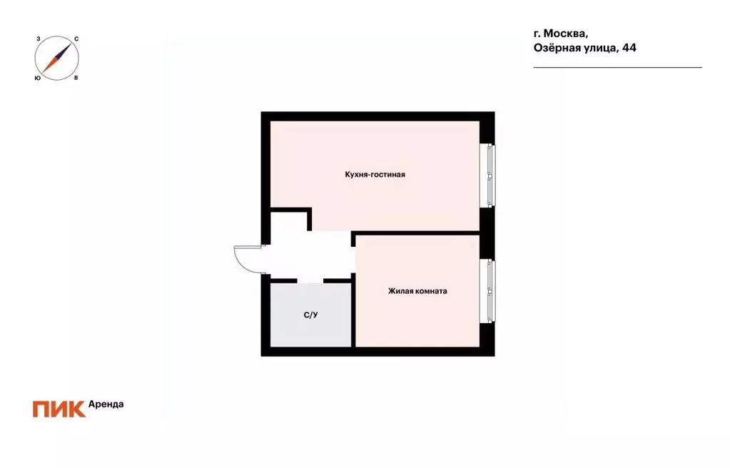 1-к кв. Москва Озерная ул., 44 (37.5 м) - Фото 2