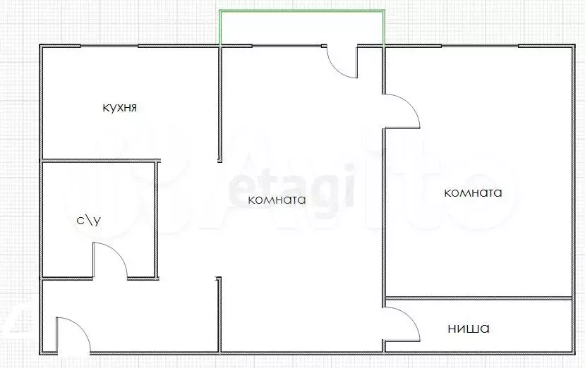 2-к. квартира, 44 м, 4/5 эт. - Фото 0