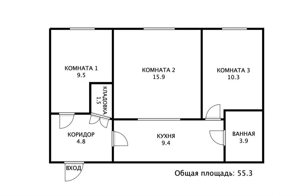 3-к кв. Башкортостан, Уфа Российская ул., 33/3 (55.0 м) - Фото 0