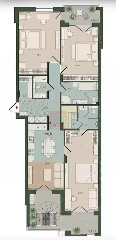 3-к кв. Калининградская область, Калининград ул. Молодой Гвардии, 34 ... - Фото 2