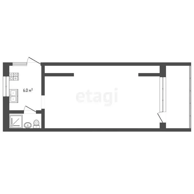 1-комнатная квартира: Кача, улица Авиаторов, 1Гк7 (43.4 м) - Фото 1