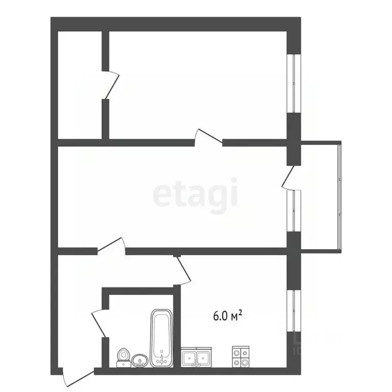 2-к кв. Московская область, Раменское ул. Коминтерна, 11 (44.8 м) - Фото 1