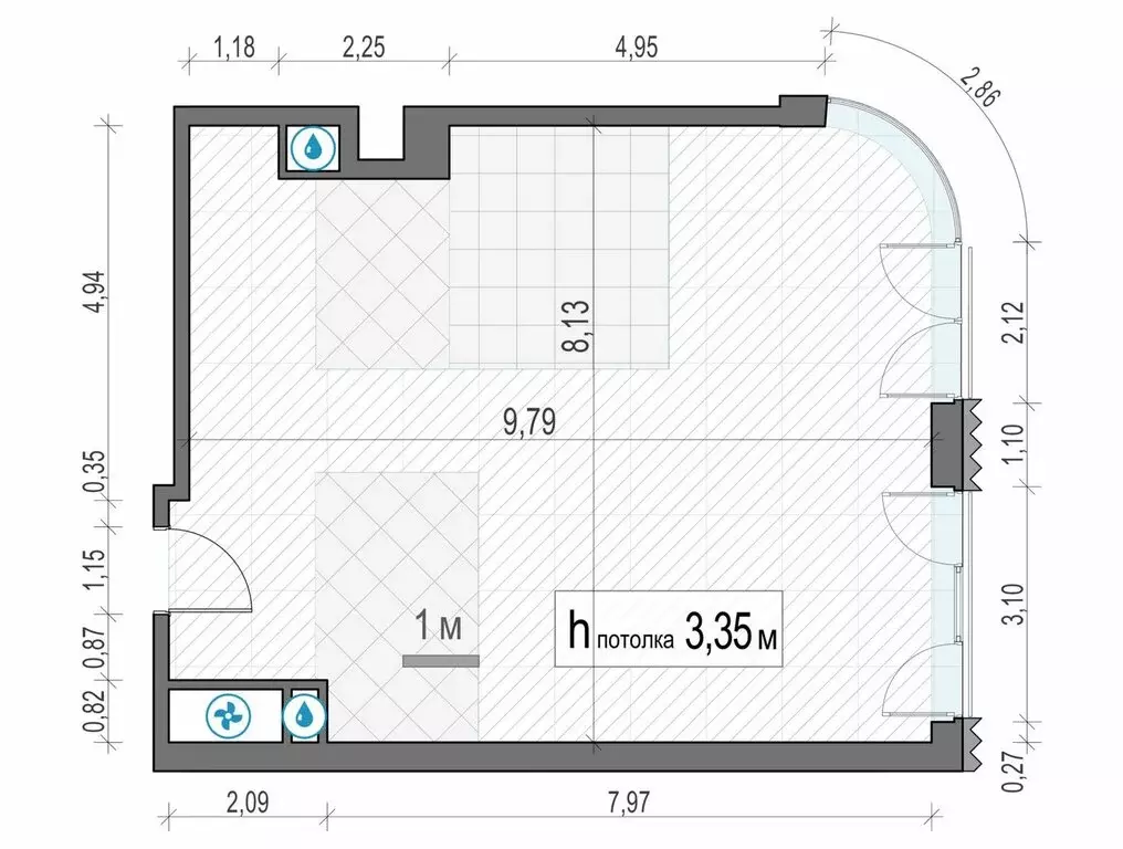 1-комнатная квартира: Москва, Большой Толмачёвский переулок, 5с1 (74.9 ... - Фото 1