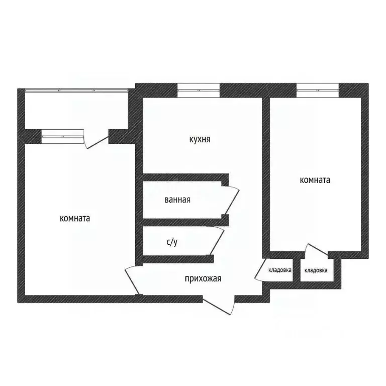 2-к кв. Нижегородская область, Балахна Коммунистическая ул., 2 (45.3 ... - Фото 2