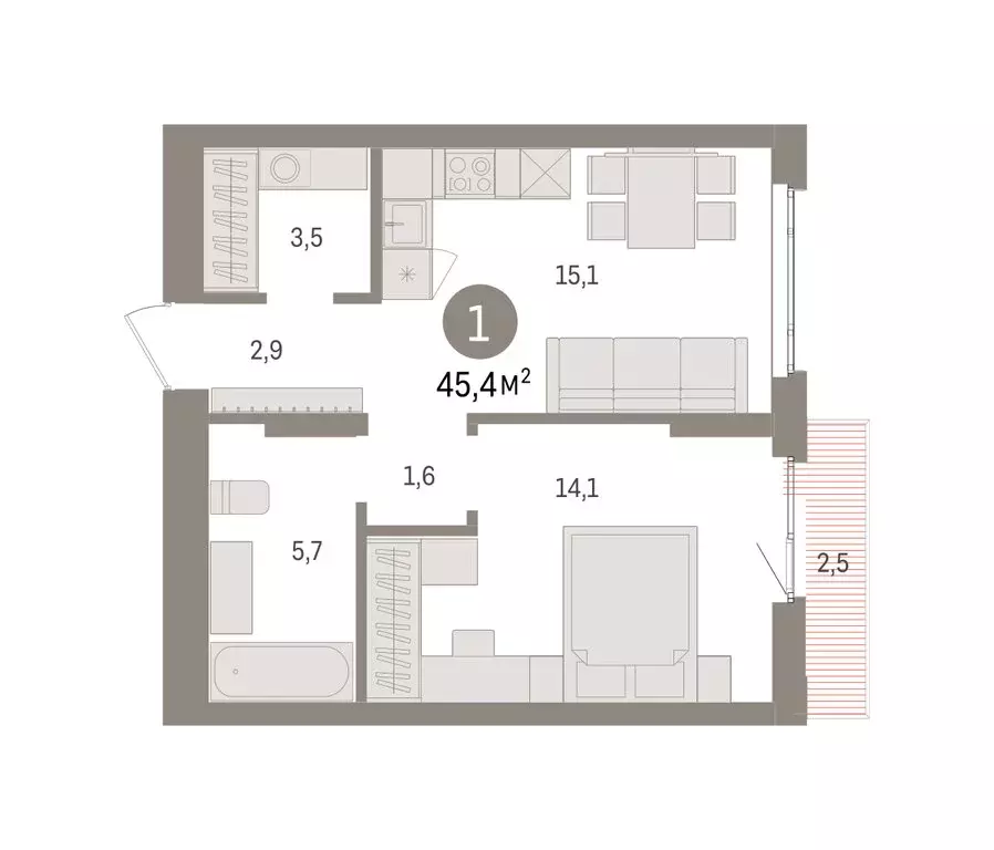 1-комнатная квартира: Екатеринбург, жилой район Сортировочный, ... - Фото 1