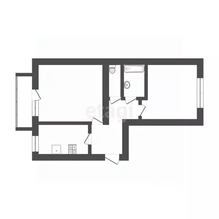 2-к кв. Тюменская область, Тюмень Мелиораторов мкр, ул. Мелиораторов, ... - Фото 2