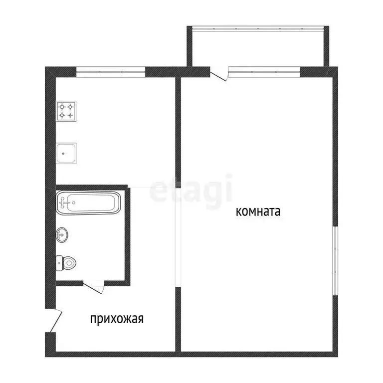 1-комнатная квартира: Кемерово, Базовая улица, 12 (31.2 м) - Фото 1