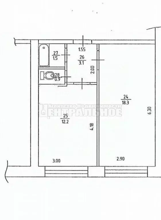 1-к кв. Смоленская область, Смоленск Нарвская ул., 5к2 (36.0 м) - Фото 1