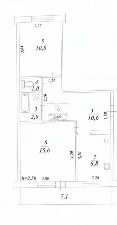 2-к кв. Хабаровский край, Комсомольск-на-Амуре Зейская ул., 6к2 (47.7 ... - Фото 2