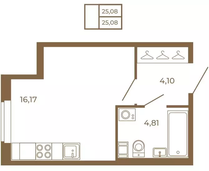 Квартира-студия: Сертолово, ЖК Новая История (25.08 м) - Фото 1