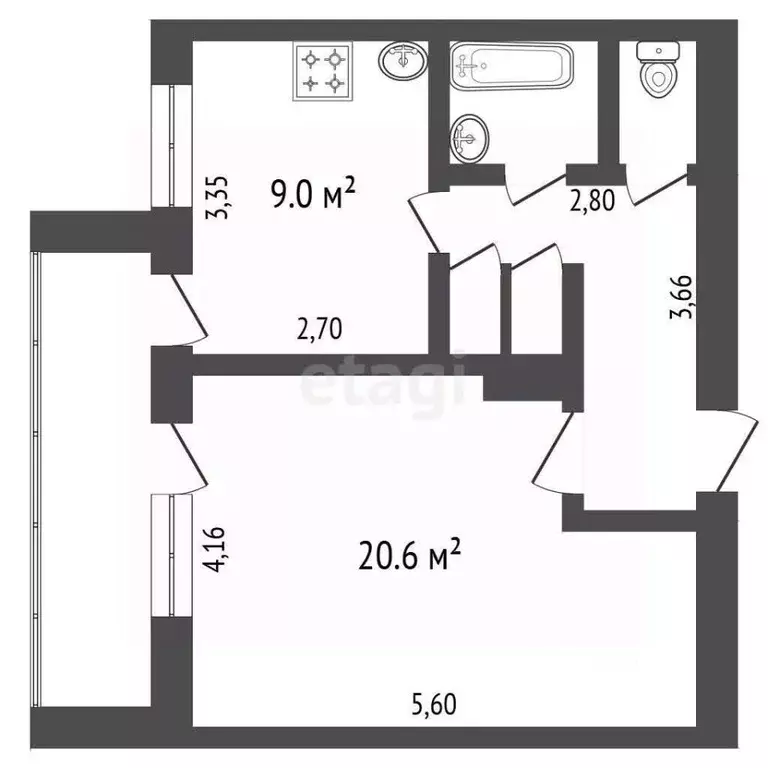1-к кв. Владимирская область, Ковровский муниципальный округ, пос. ... - Фото 2