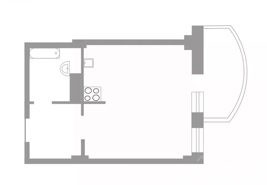 Студия Ростовская область, Ростов-на-Дону Крепостной пер., 99 (34.0 м) - Фото 2