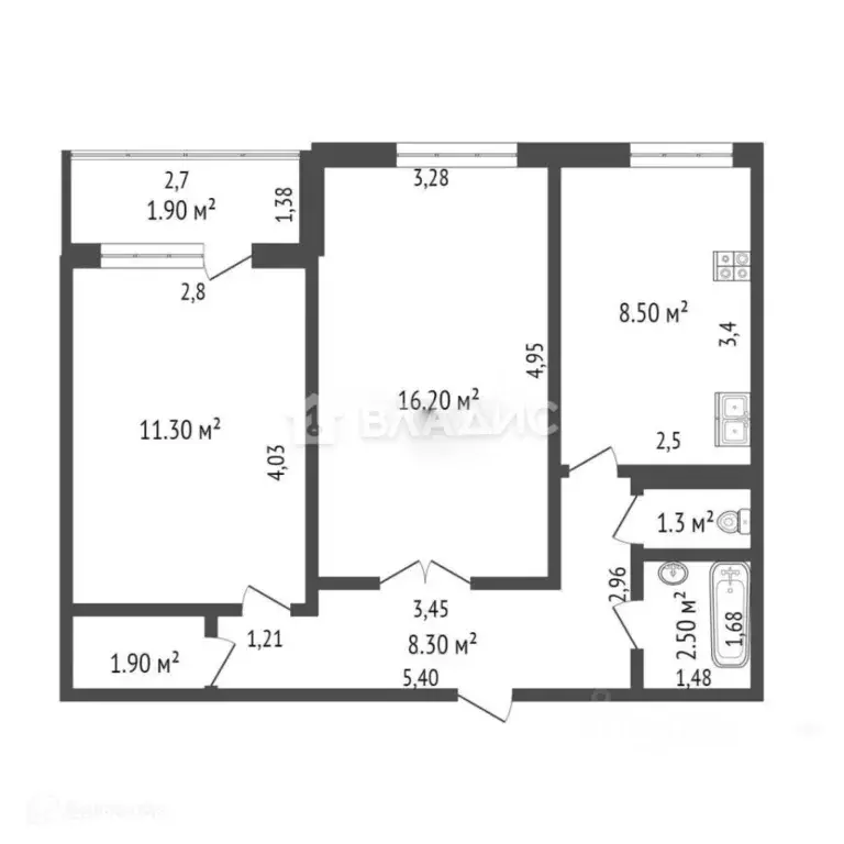 2-к кв. Башкортостан, Стерлитамак ул. Артема, 97А (50.5 м) - Фото 1