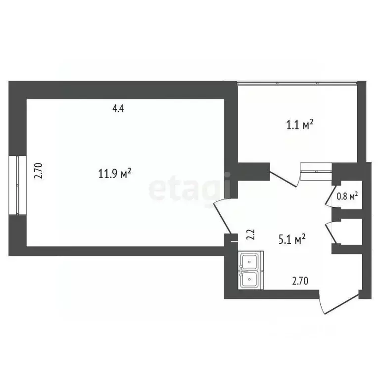 Комната Мордовия, Саранск Студенческая ул., 14 (18.9 м) - Фото 2