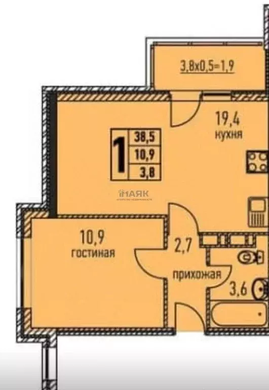 1-к кв. Краснодарский край, Анапа Таманская ул., 121к12 (40.0 м) - Фото 2