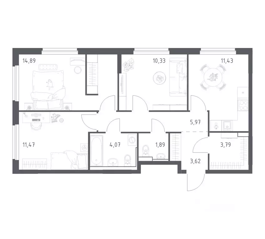 3-к кв. Ростовская область, Ростов-на-Дону Донские Легенды жилой ... - Фото 1