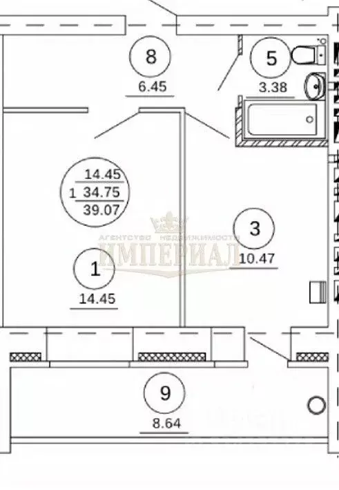 1-к кв. Марий Эл, Йошкар-Ола 193-й кв-л,  (43.39 м) - Фото 2