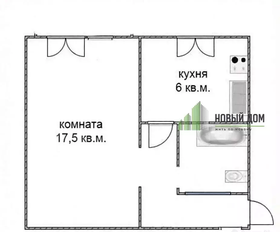 1-комнатная квартира: Великий Новгород, Западный район, улица Попова, ... - Фото 1