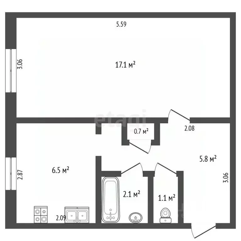 1-к кв. Мордовия, Саранск Гожувская ул., 33 (33.3 м) - Фото 2