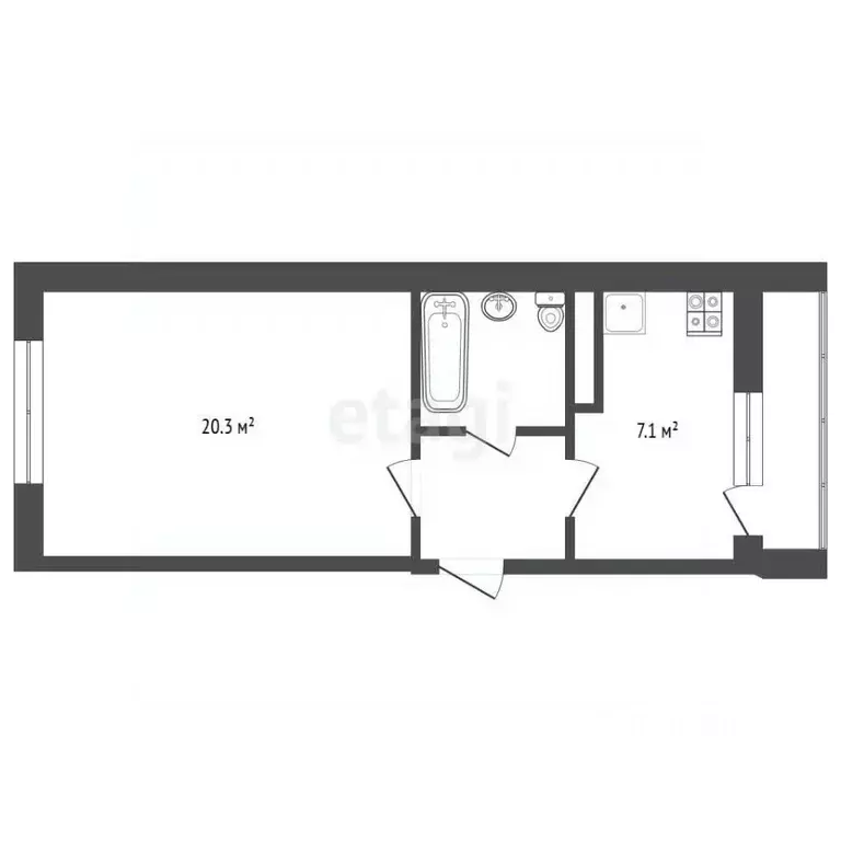 1-к кв. Крым, Щелкино Ленинский район, 93 (35.1 м) - Фото 2