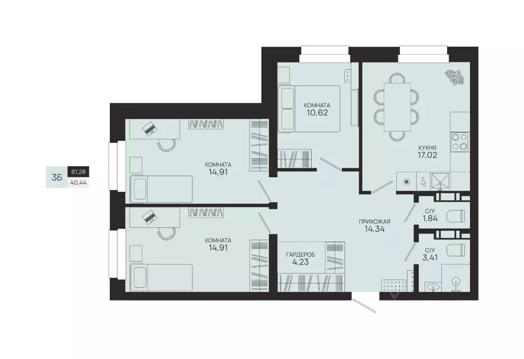 3-к кв. Ханты-Мансийский АО, Сургутский район, Федоровский городское ... - Фото 1