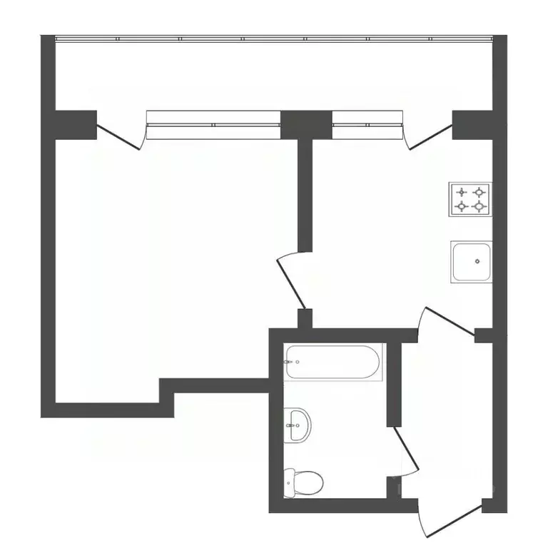 1-к кв. Тюменская область, Тюмень ул. Седова, 66 (31.2 м) - Фото 2