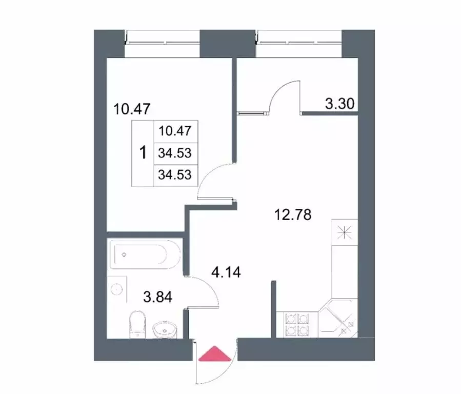 1-комнатная квартира: Казань, улица Азата Аббасова, 16 (35 м) - Фото 1