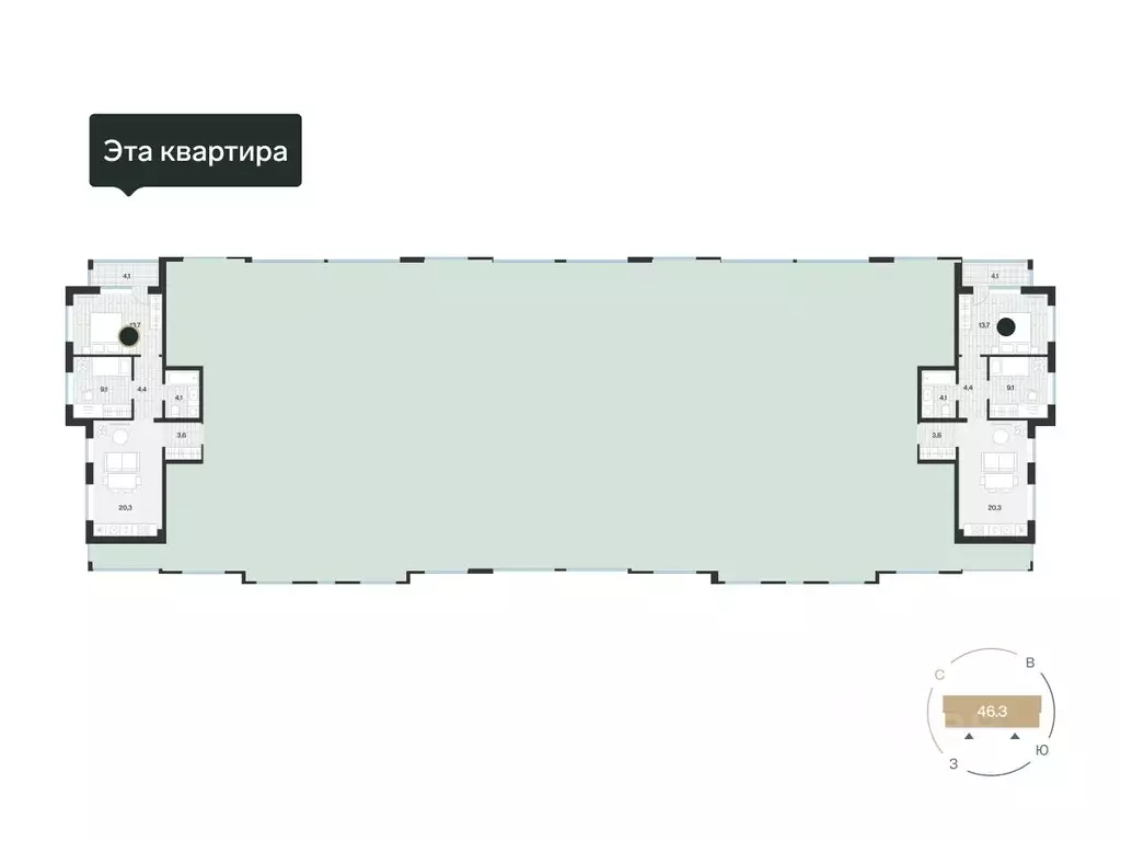 2-к кв. Тюменская область, Тюмень Ямская ул., 159с1/17 (57.23 м) - Фото 1