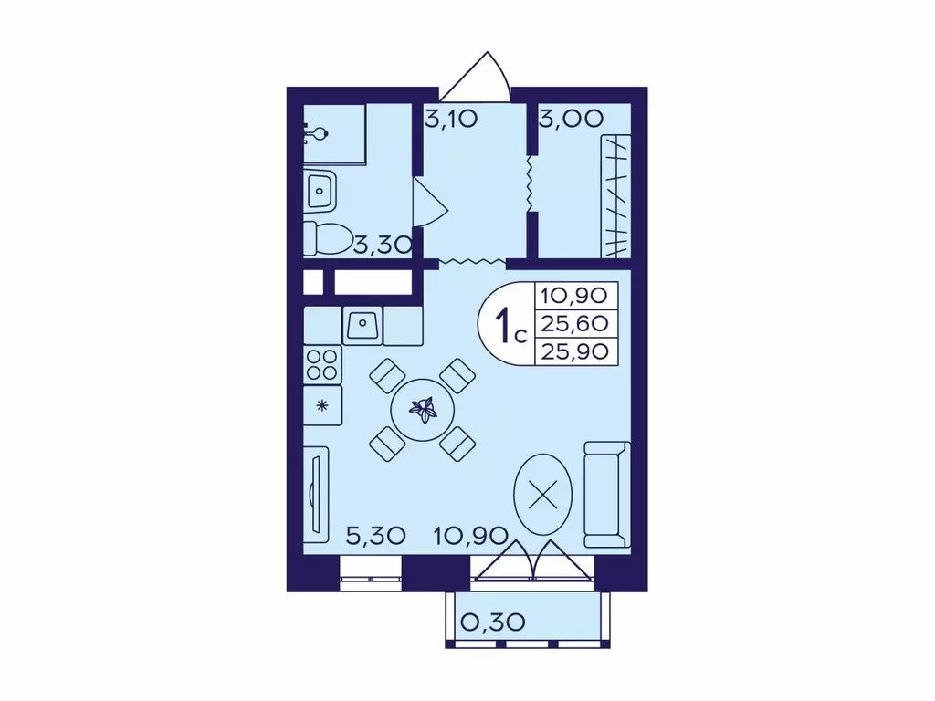 Квартира-студия: Балашиха, микрорайон Железнодорожный, улица ... - Фото 1