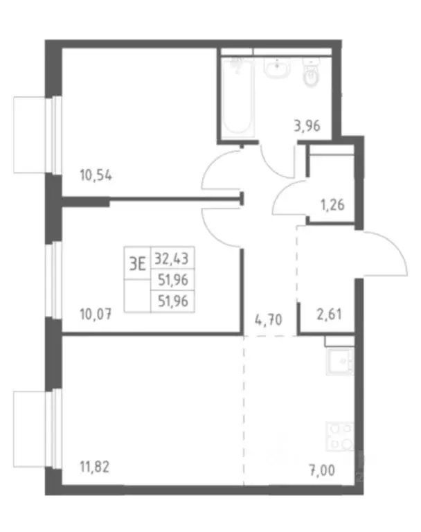 3-к кв. Московская область, Мытищи пер. 1-й Стрелковый, 1 (55.0 м) - Фото 2