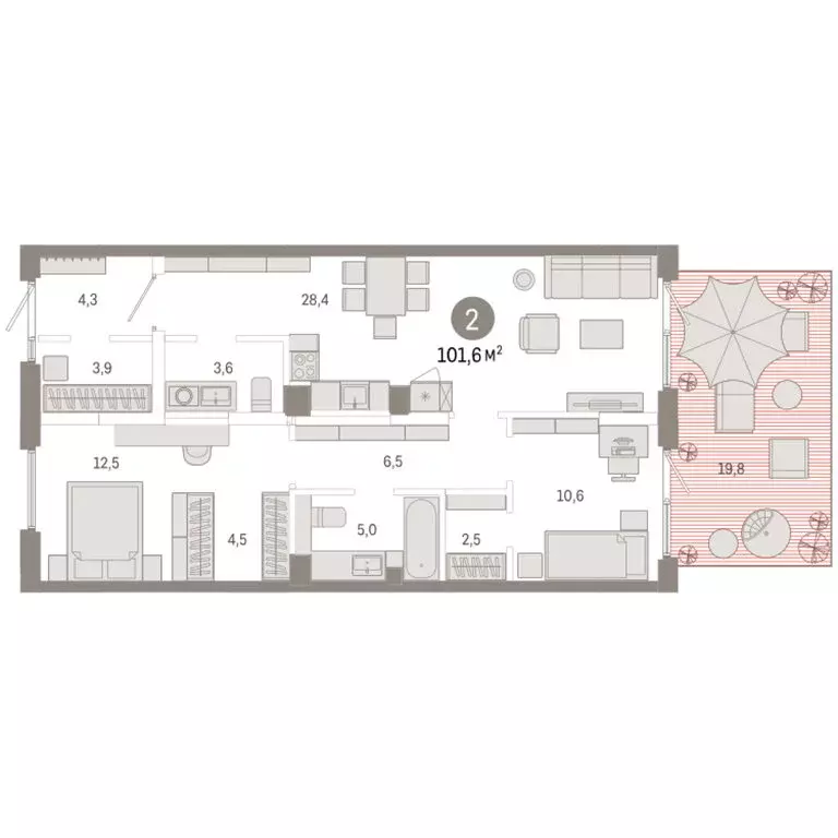 2-комнатная квартира: Омск, Кировский округ (101.61 м) - Фото 1